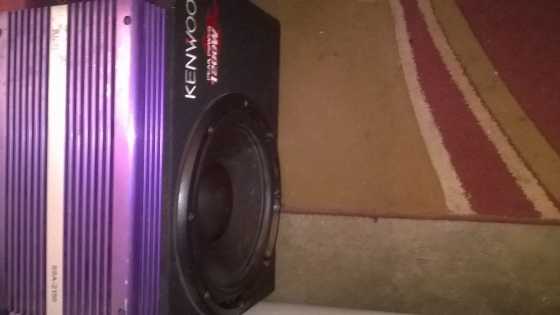 Kenwood 12quot sub 1200W plus 2 channel star sound amp 1200W