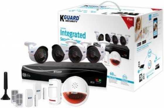 KGuard Easy Link PLUS 4 Channel and 4 Cameras with Integrated Wireless Alarm Combo Kit
