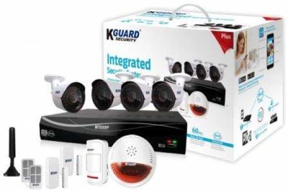 KGuard Easy Link PLUS 8 Channel and 4 Cameras with Integrated Wireless Alarm Combo Kit