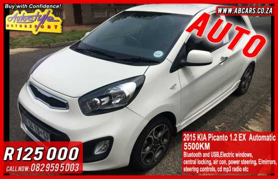 KIA Picanto 1.2 EX AUTO  automatic 2015 model 5500km Bluetooth and USB Electric windows, central lo