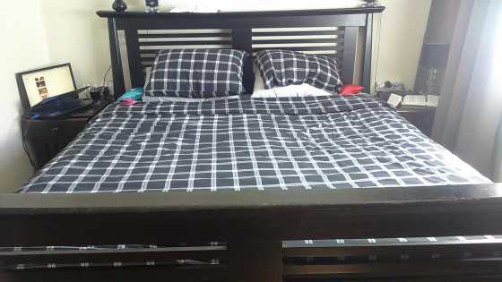 King size bed with two side tables