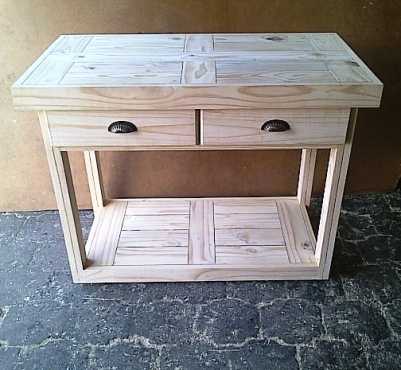 Kitchen Island Farmhouse series 1170 with 2 drawers mobile Raw