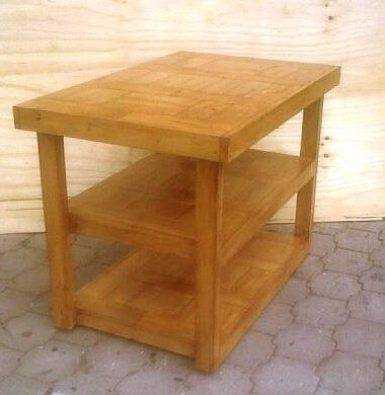 Kitchen Island Farmhouse series 1235 with extra shelf and mobile - Stained