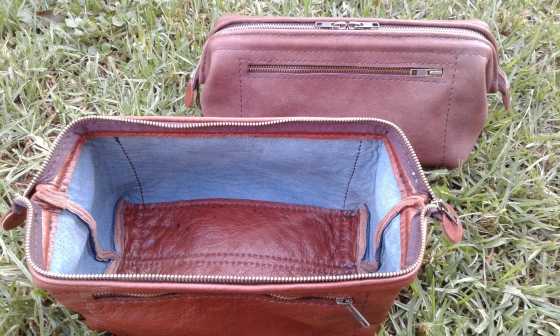 Kudu leather toiletry bag