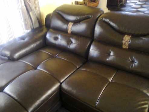 L-shaped Leather Couches - R18000.00 NEGOTIABLE.