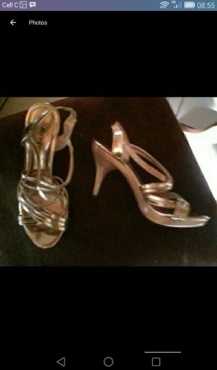 Ladies gold stilettos