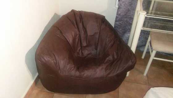 Large brown bean bag