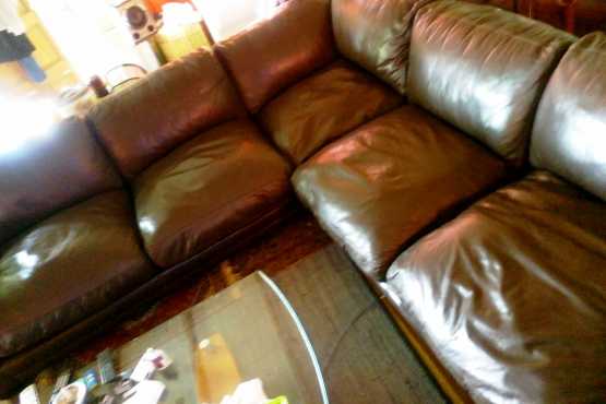 Large Leather corner Unit Lounge Suite