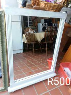 Large Mirror With White Frame