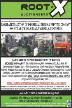 Large variety of printing equipment on auction