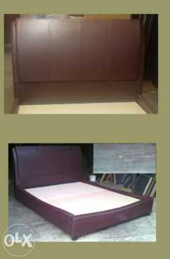 Leather look bed