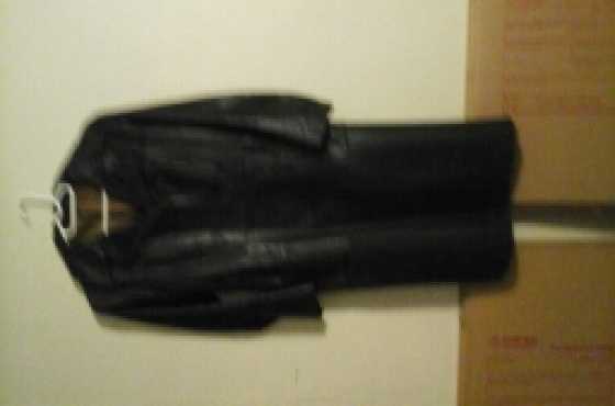 Leather trench coat -genuine leather