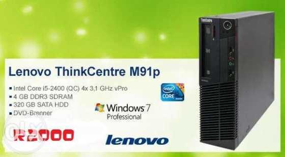 lenovo Corei5 Intel Core i5-3460  (3.20GHZ) 4GB DDR3  250GB HDD  Tower Desktop PC  - windows 7 licen