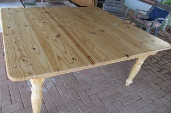 Light wood square dining room table