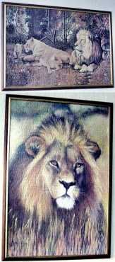 Lions puzzles x2 (framed)