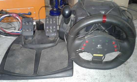 Logitech force feedback steering wheel, peddles, shifter