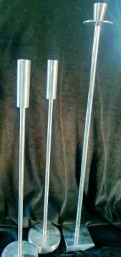 Long Metal Candle Holders X3