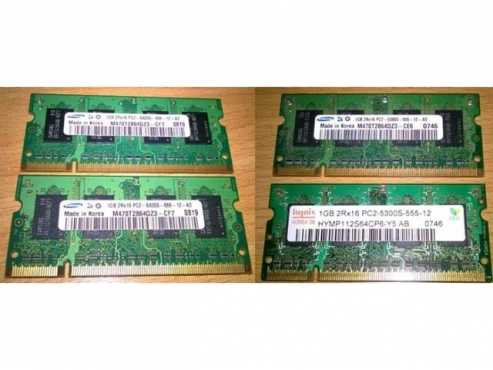 Lot of 4 Samsung 2GB 2Rx8 PC3- 8500S-07-00 F0 DDR3 Laptop RAM Memory