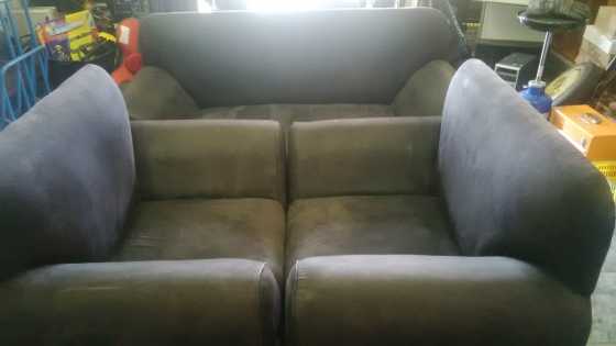 lounge suite Black Suede. 4 seater.