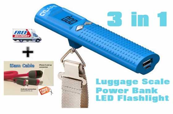 Luggage digital scale, Powerbank and Flashlight (Cylapex 3-in-1)  Free Gift  Free Delivery