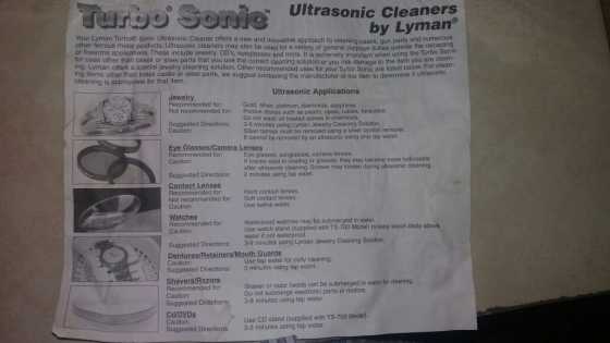 Lyman Turbo Sonic 700 cleaner