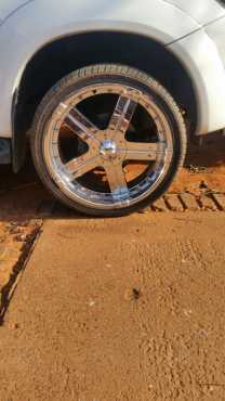 Mag wheels with tyres. 6 holes