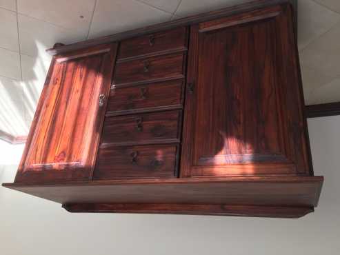 Mahogany stained pine sideboard