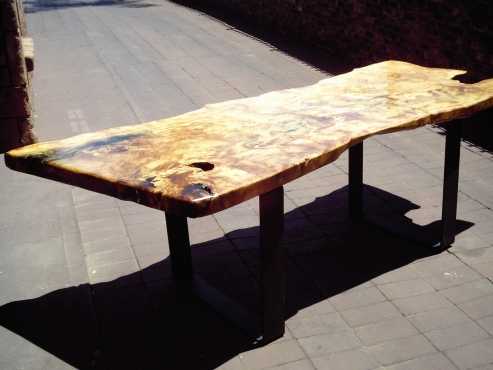 Matumi Slab Table with Steel Legs (2800x1200)