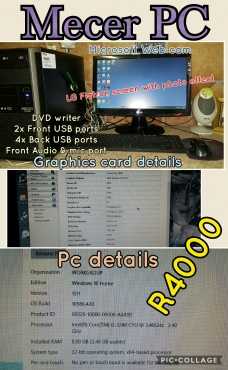 Mecer I3 desk top pc