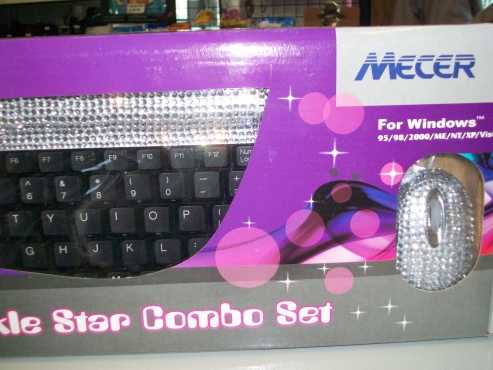 Mecer USB Twinkle Star Combo Keyboard amp Mouse Set