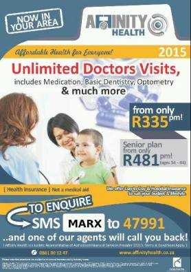 Medical in SA from R335pm - Unlimited DR visits