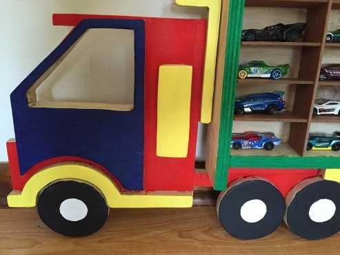 Mega wooden storage truck for Hotwheels cars