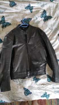 Mens black biker039s leather jacket