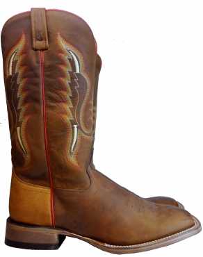 MENS BOOTS OILY BROWN AND COPPER CAPRICE COUNTER  (Cowboy boot  Western Boot  Leather Boot