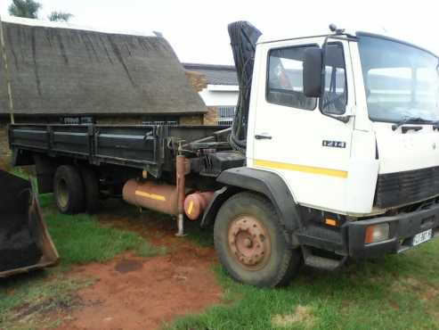 Merc 1214 Econoline 8 ton dropside truck with Hiab Crane.