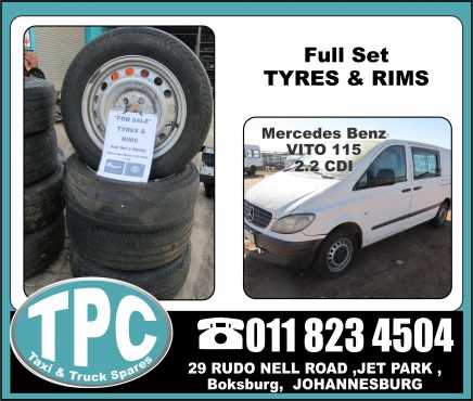 Mercedes Benz VITO 115 - Full Set of Tyres and Rims for sale at TPC - Replacement Used Taxi Parts