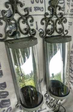 Metal, Mirror and Glass candleholders (2)