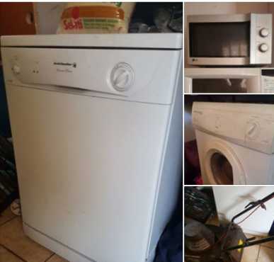 Microwave, dishwasher, Drier and Lawnmower