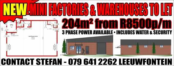 mini factories or warehouses to let