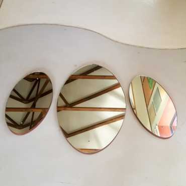 Mirror trio, Interesting ovals, all good, larger one has small blemish