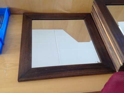 Mirror with wood frame