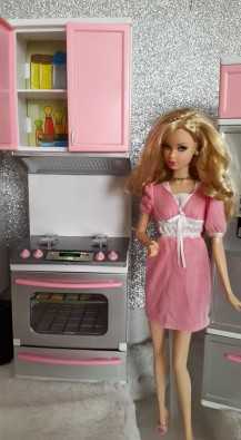 Modern kitchen set for Barbie dolls