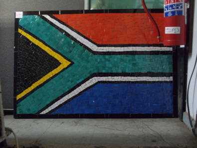 Mosaic South African Flag on Board