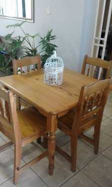 Neatly varnished wooden table amp 4 chairs R700 Negotiable.