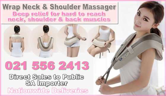 Neck and shoulder massager for deep penetrating heated relief