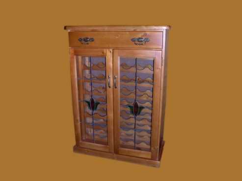New 48 Winerack with flower, brass, drawer