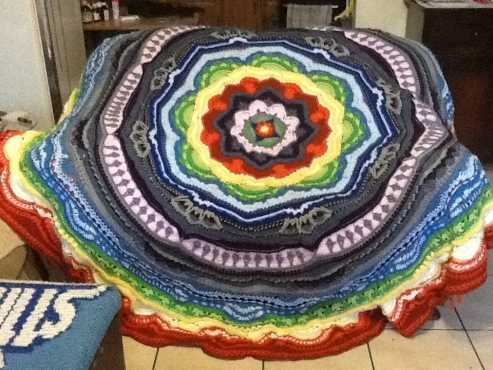 New Beautiful Hand Crochet Mandala Throw