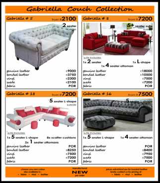 NEW Gabriella Couch Collectionfrom R2100.