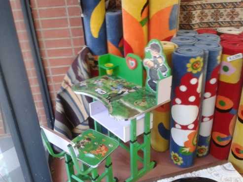 New metal and wood kiddies desks with chairs