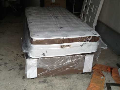 New Restonic 3 Quarter Size Eurotop Base and Mattress Set